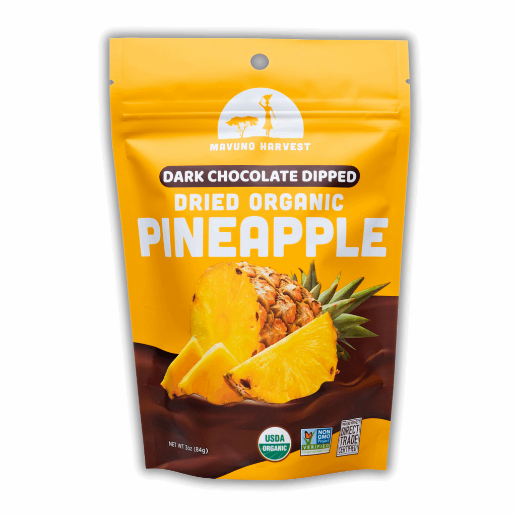Organic Dried Pineapple Dipped in Dark Chocolate