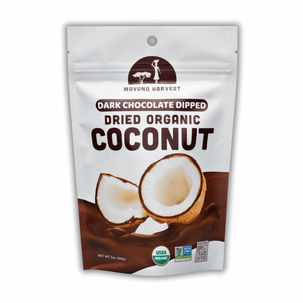 Organic Dried Coconut Dipped in Dark Chocolate